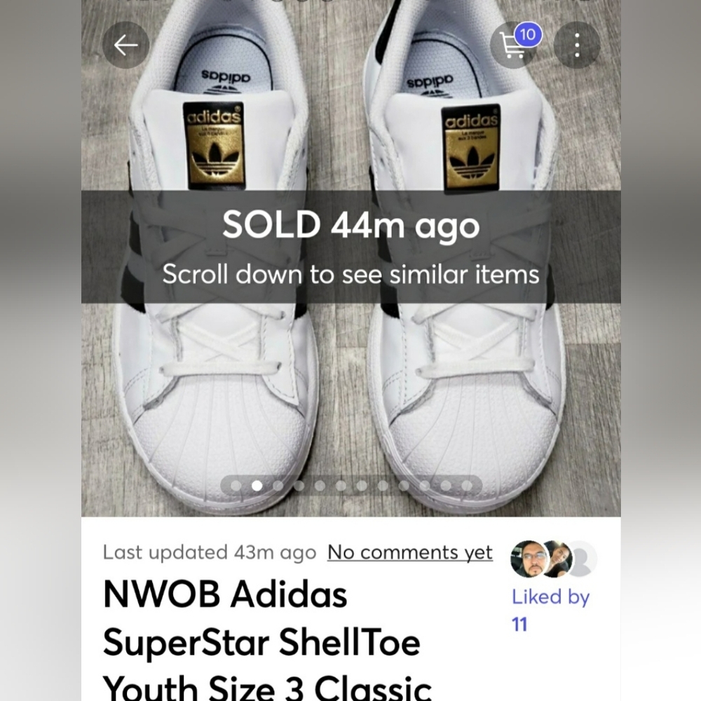 🆕️ Adidas SuperStar ShellToe Youth Size 3 - Picture 1 of 14
